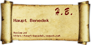 Haupt Benedek névjegykártya